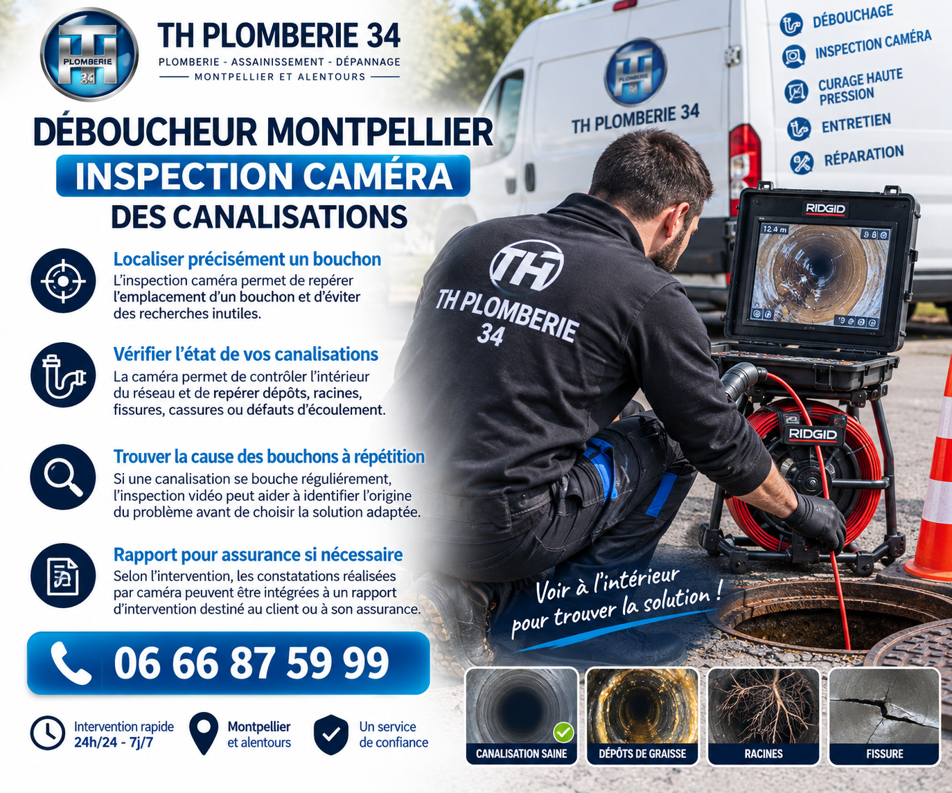 Inspection caméra des canalisations Montpellier